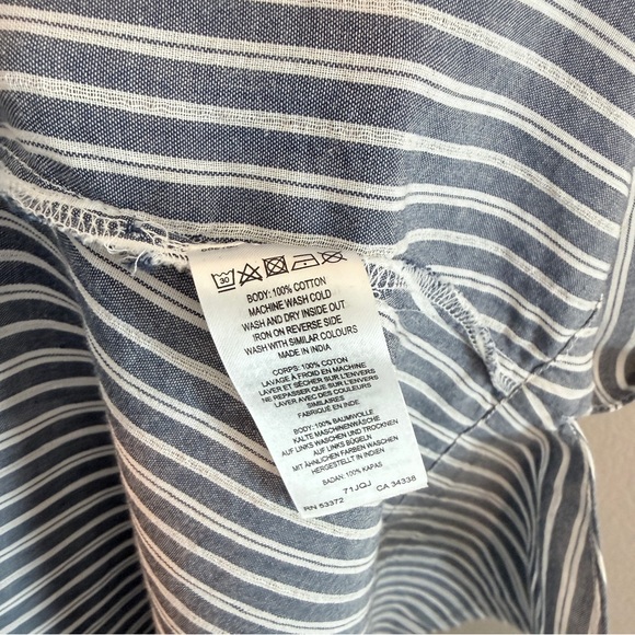 French Connection Navy and White Striped Shirt Dress Size 10 - Picture 4 of 5